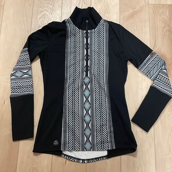 Harricana Middle Jacquard 1/4 Zip Thermal Top, sz L - Picture 3 of 11